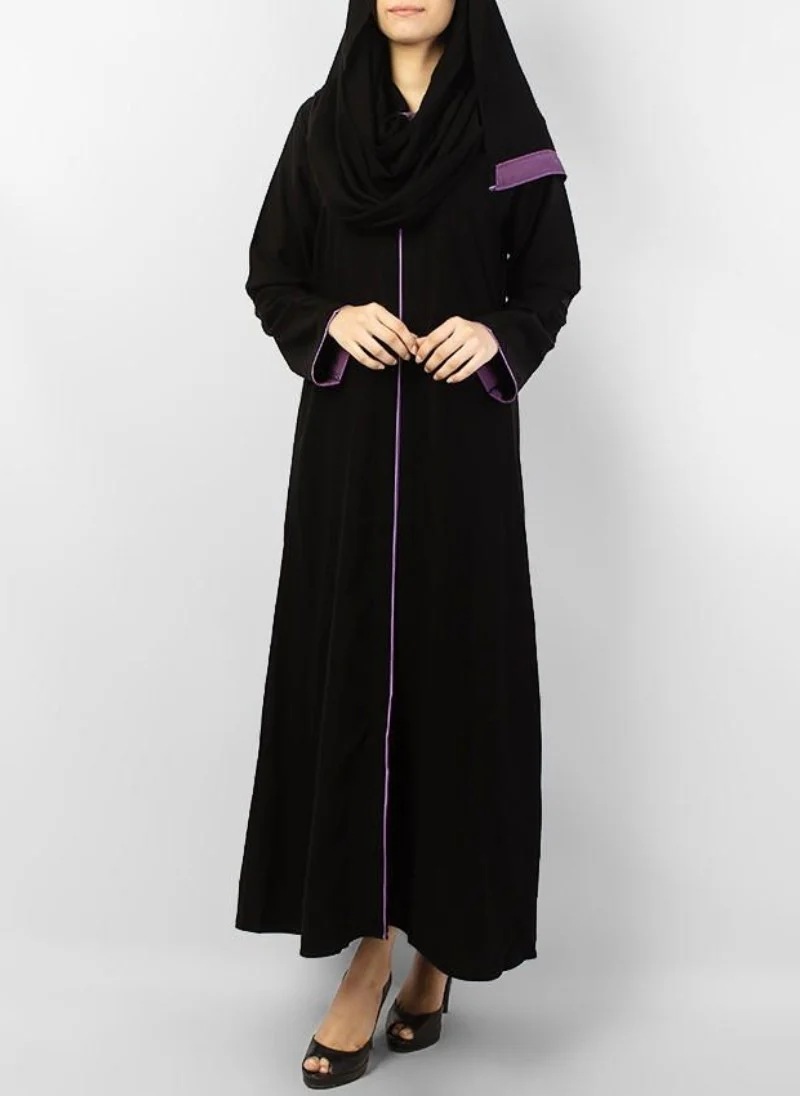 Colored Pipin Work Stylish Abaya 0116-R Huh