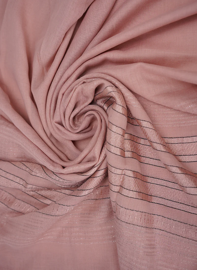 Pink Striped Lawn Scarf