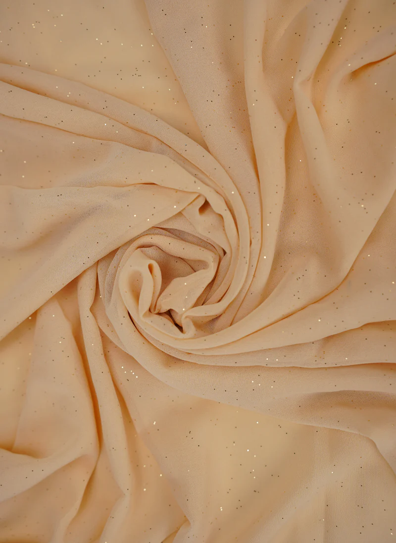 Glitter Chiffon Scarf | Peach Glow