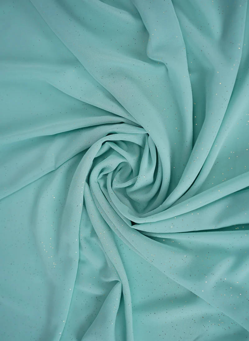 Glitter Chiffon Scarf | Aqua Blue