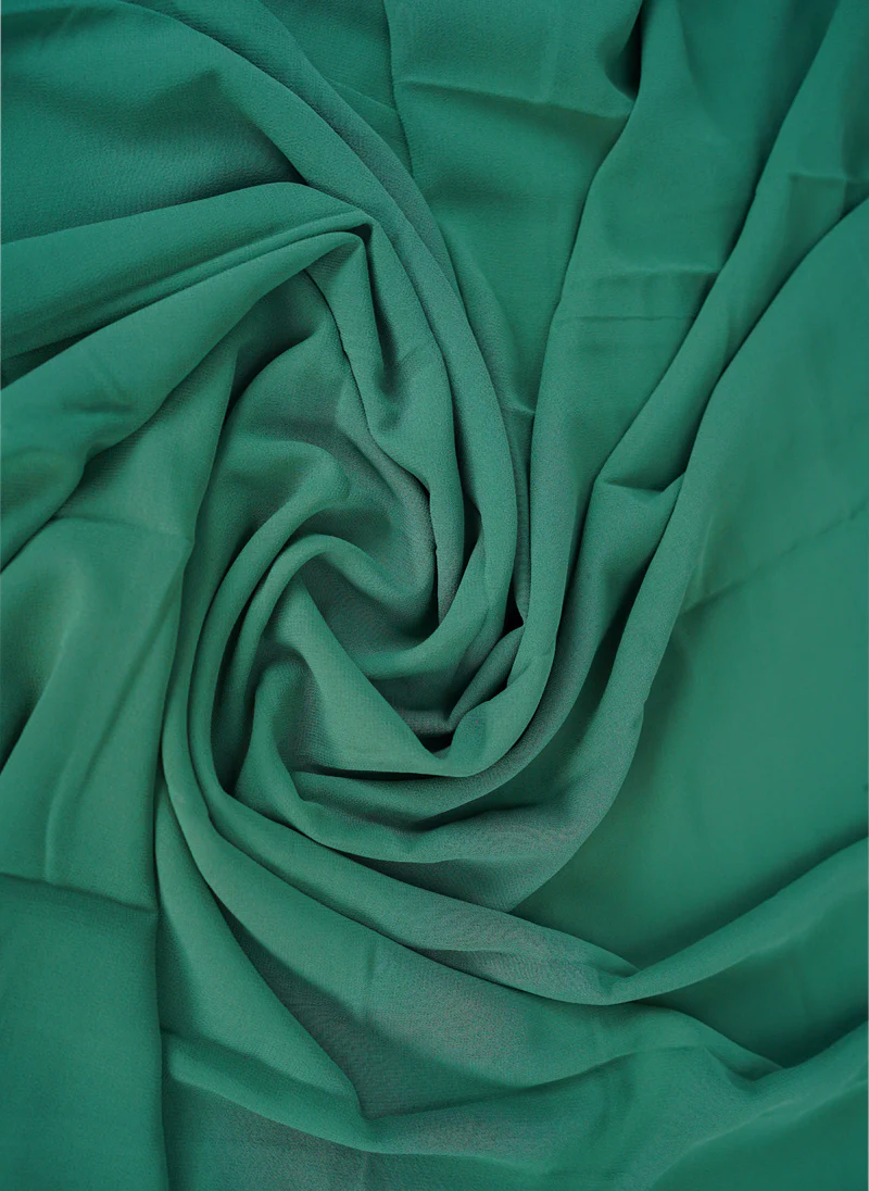 Emerald Green Plain Chiffon Scarf