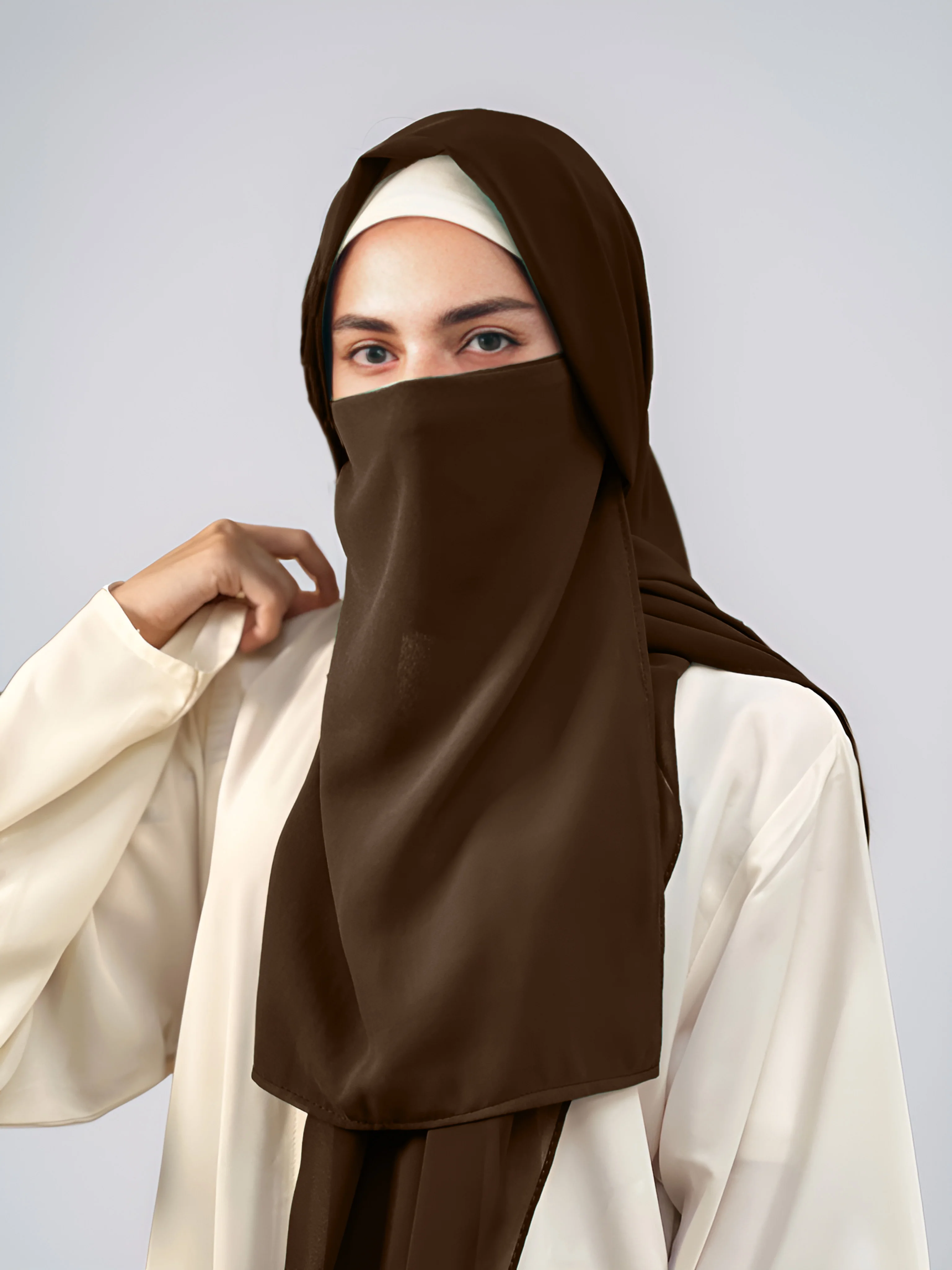 Hijab & Niqab Set - Brown