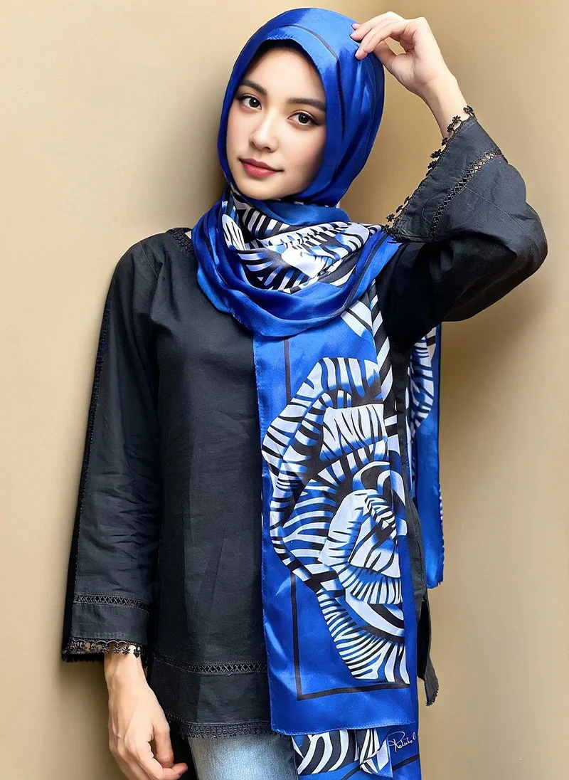 Printed Hijabs-Blue Floral