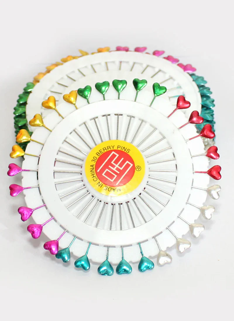 Ring Pins Big 30 Pcs Pkt Multi Color Heart Shaped