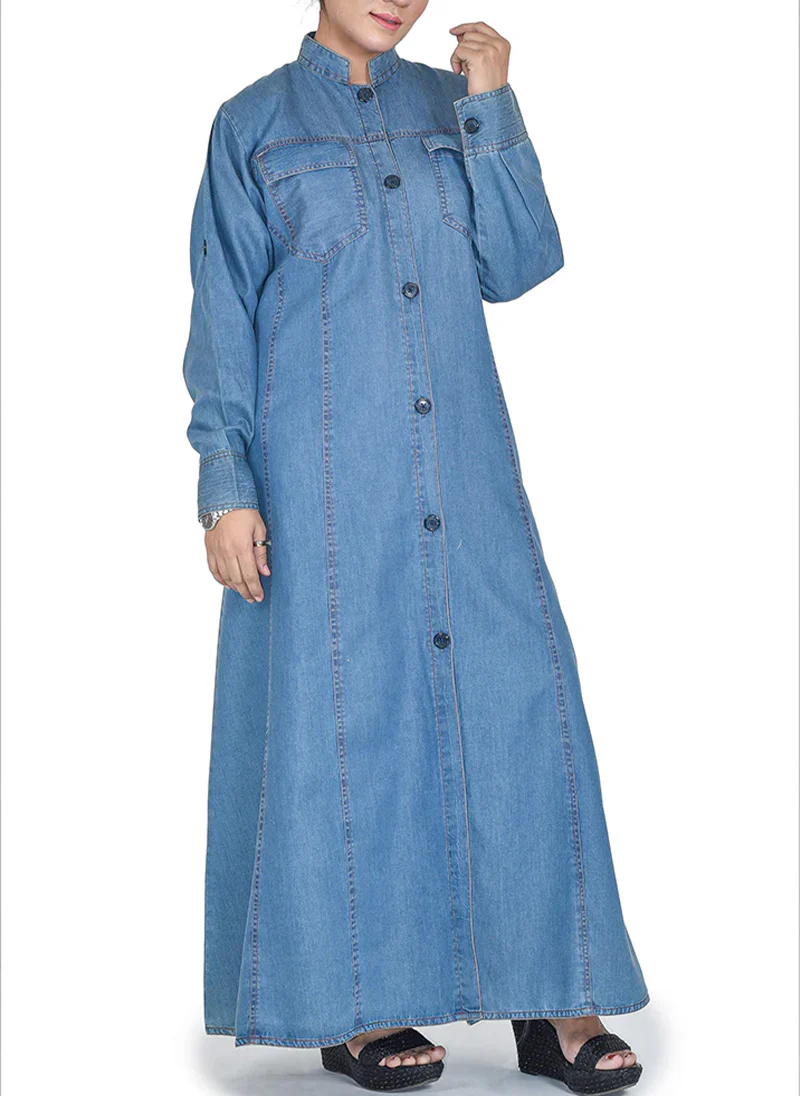 Hijabulhareem Denim Coat Abaya 0118-R-982