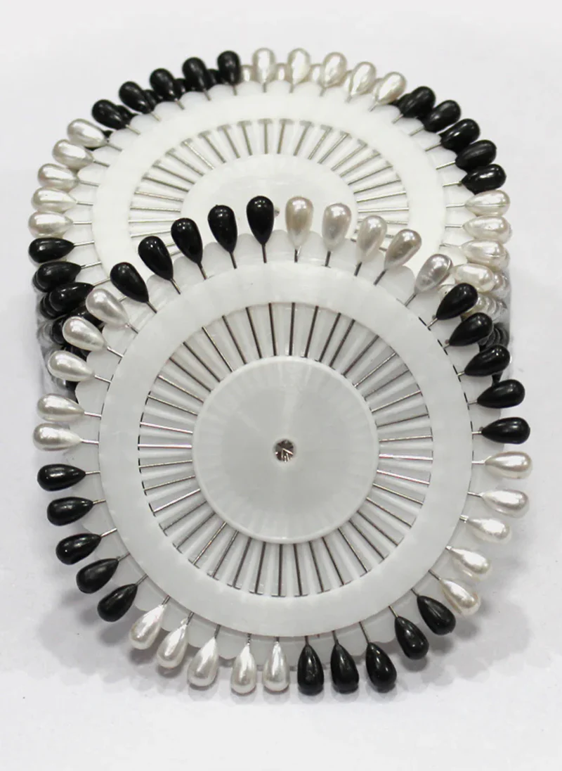 Ring Pins Big 40 Pcs Pkt Black & White