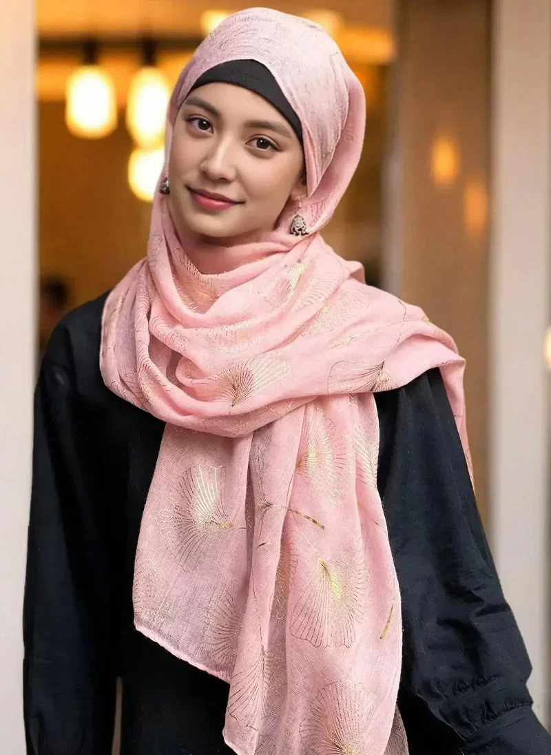 Gold Foil Floral Hijabs
