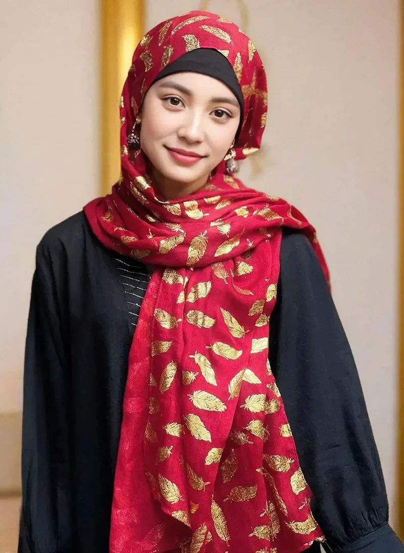 Gold Feather Hijab