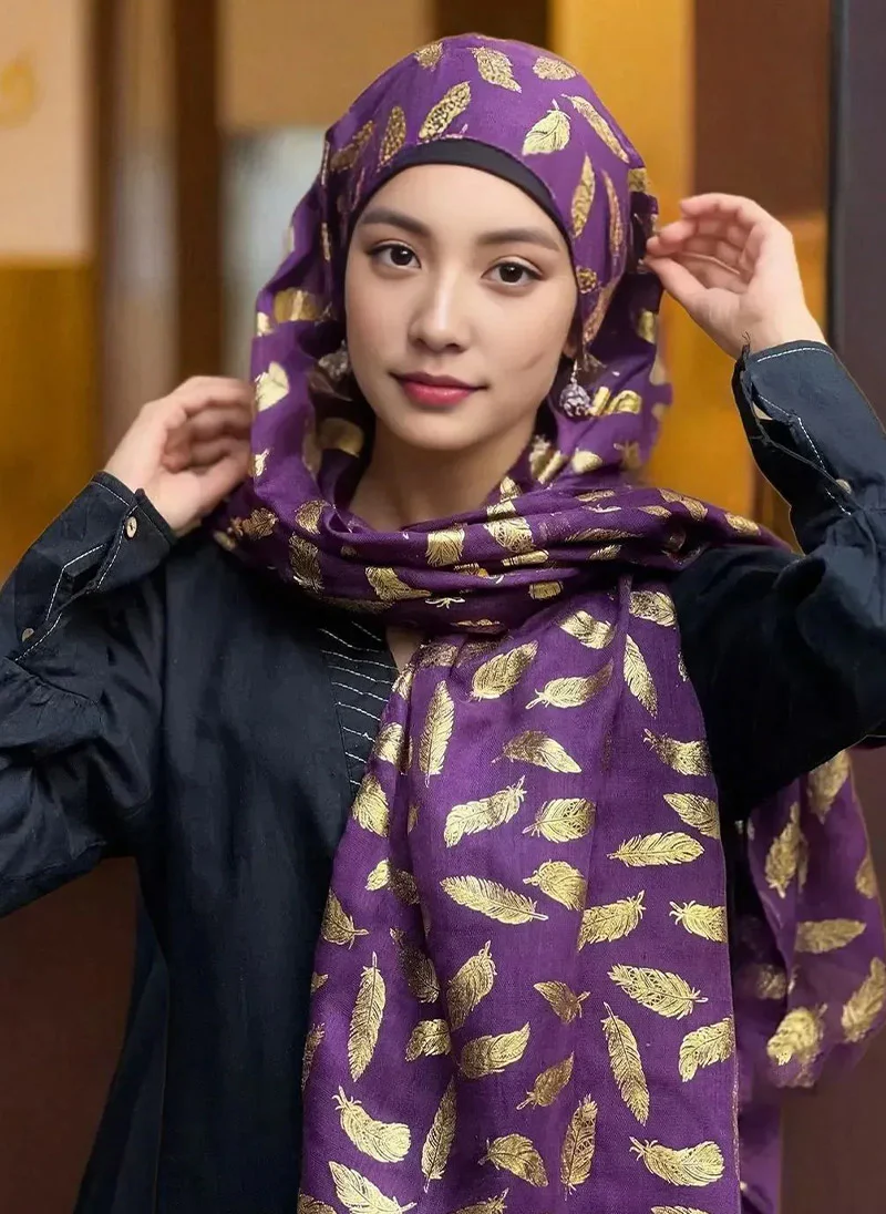 Gold Feather Hijab