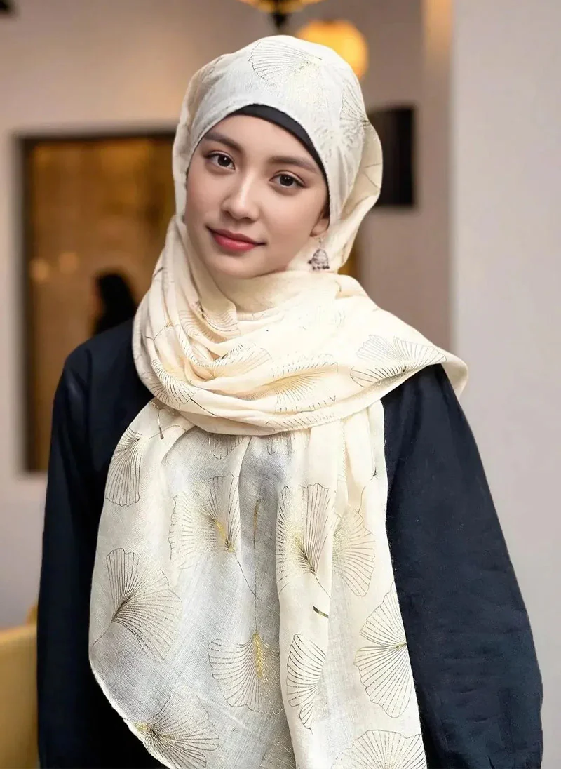 Gold Foil Floral Hijabs