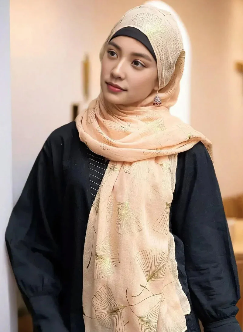 Gold Foil Floral Hijabs