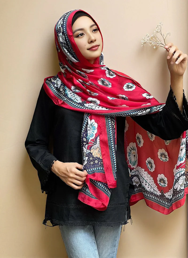 Printed Hijabs-Red
