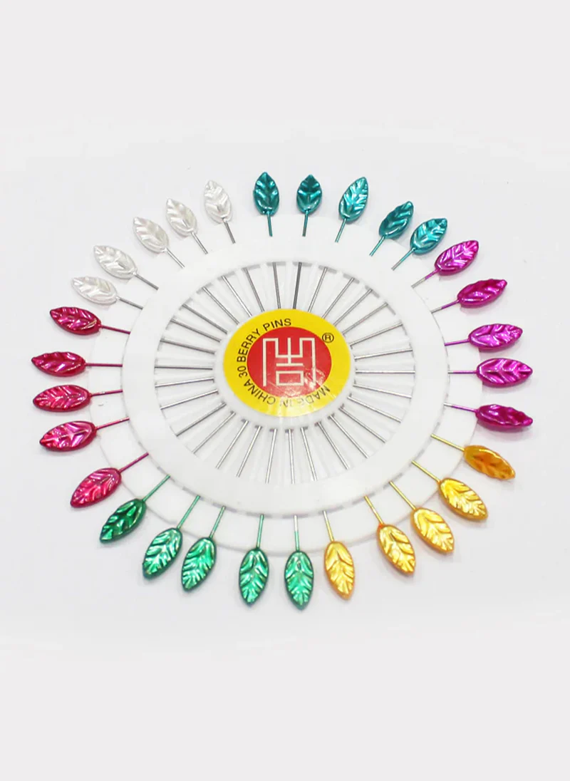 Ring Pins Big 30 Pcs Pkt Multi Color Leaf Shaped