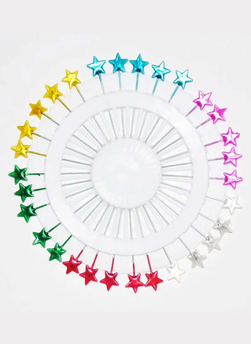 Ring Pins Fancy 40 Pcs Pkt Multi Color