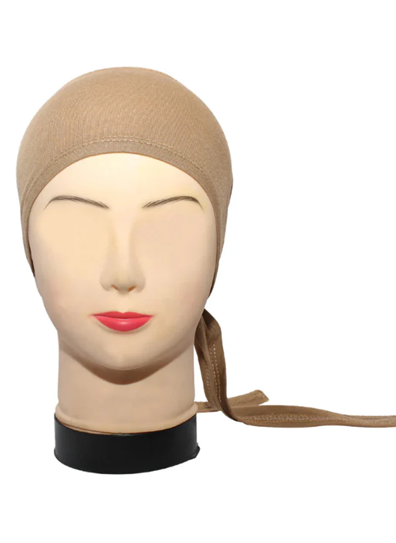 Skin Plain Tie Bonnet Cap for Hijabs
