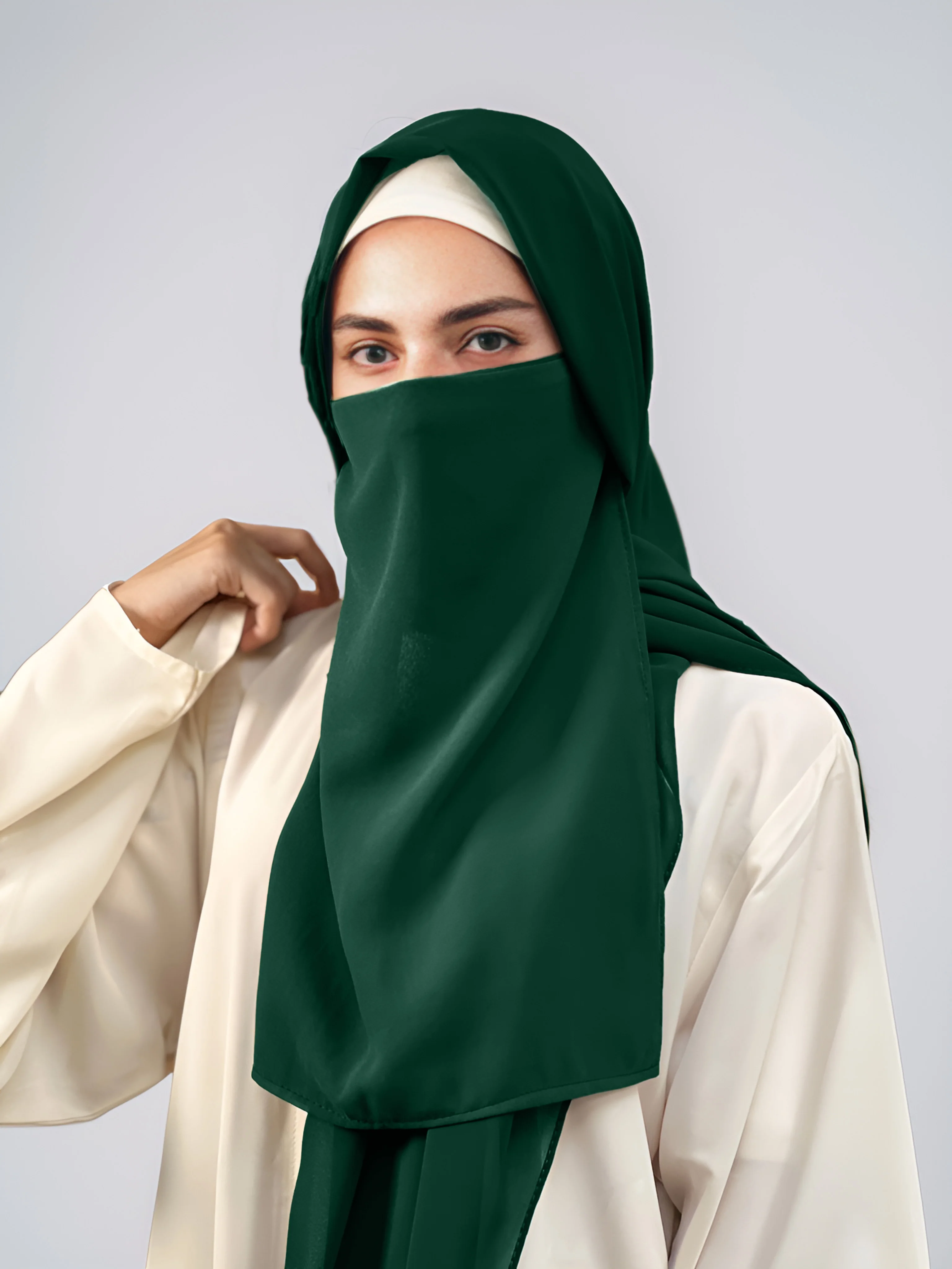 Hijab & Niqab Set - Dark Green