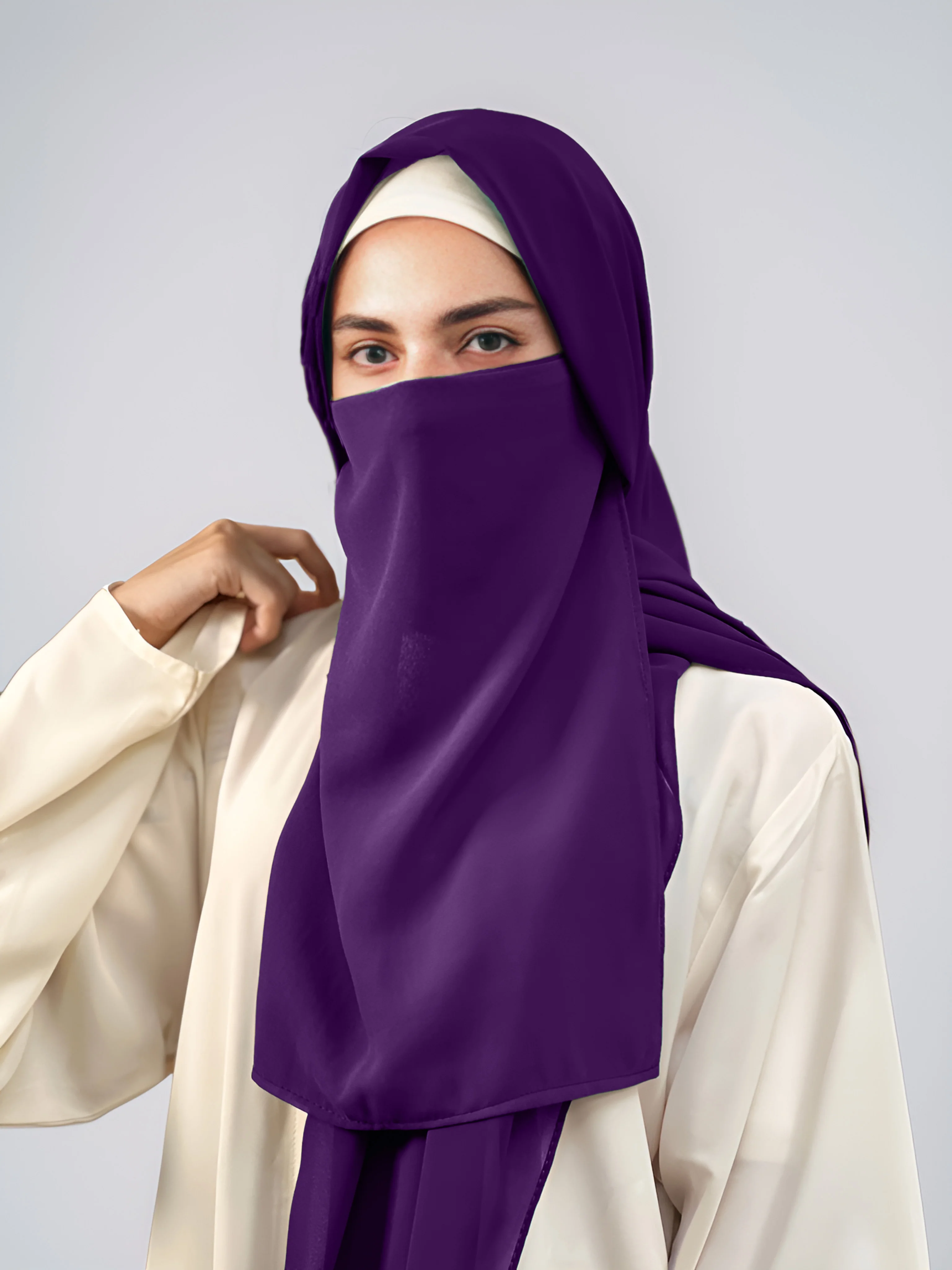 Hijab & Niqab Set - Dark Purple