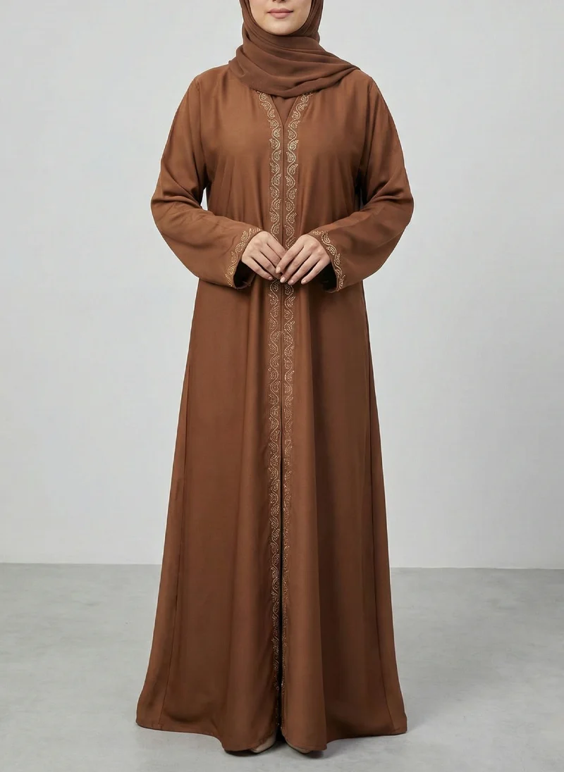 Arabis Nida Stone-Work Abaya | 0116-PC-A619
