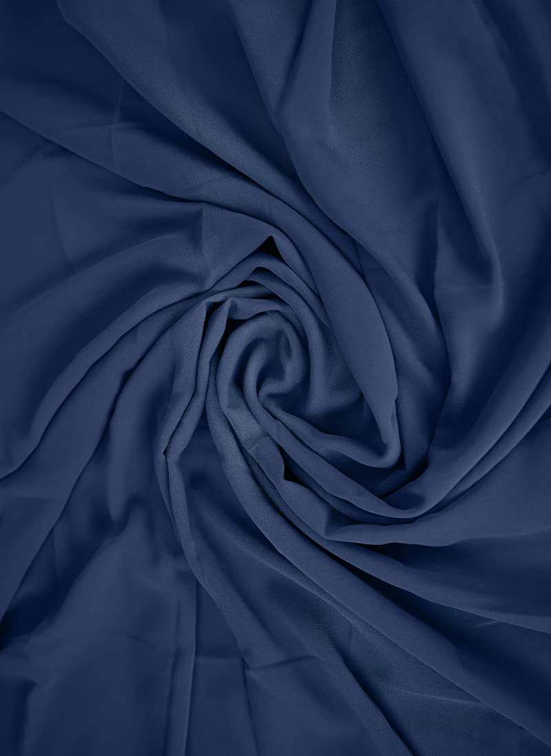 Royal Blue Plain Chiffon Scarf