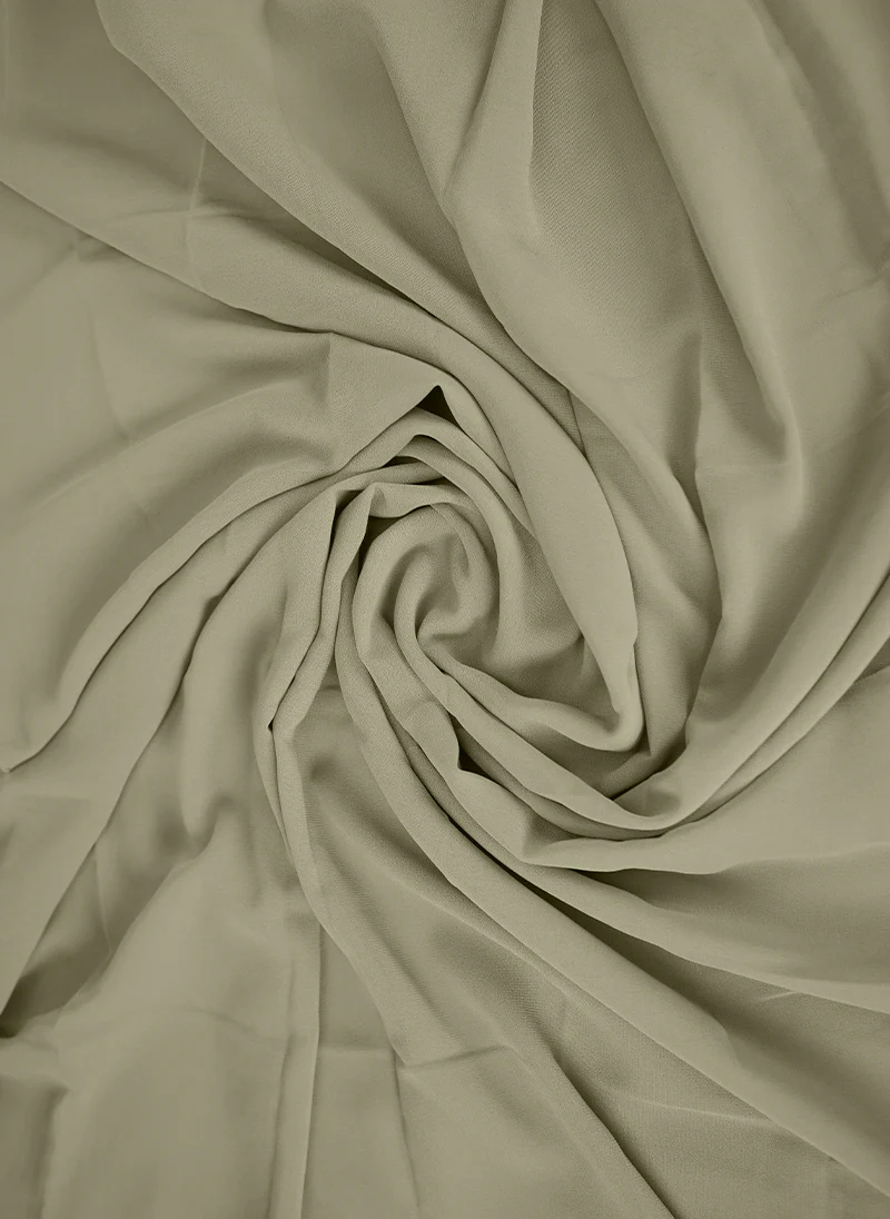 Olive Beige Plain Chiffon Scarf