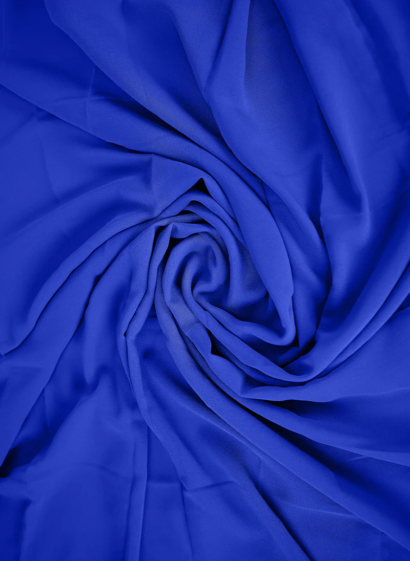 Cobalt Blue Plain Chiffon Scarf