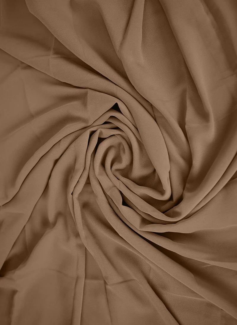 Mocha Brown Plain Chiffon Scarf
