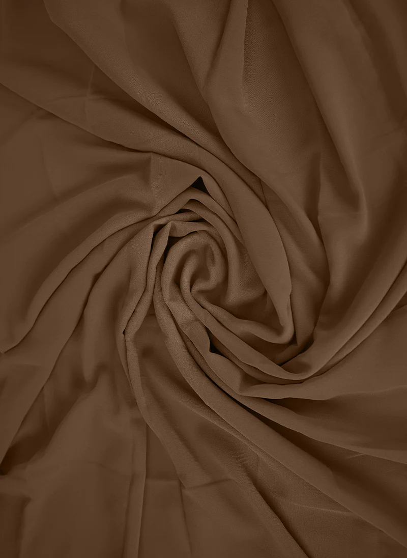 Chocolate Brown Plain Chiffon Scarf