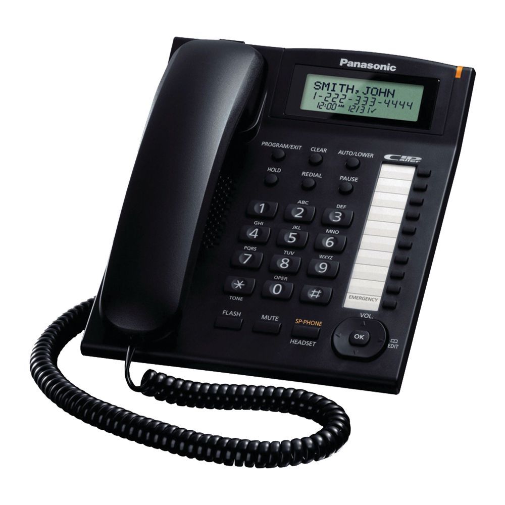 Panasonic Corded Integrated Landline Phone System, Black, KX-TS880MX