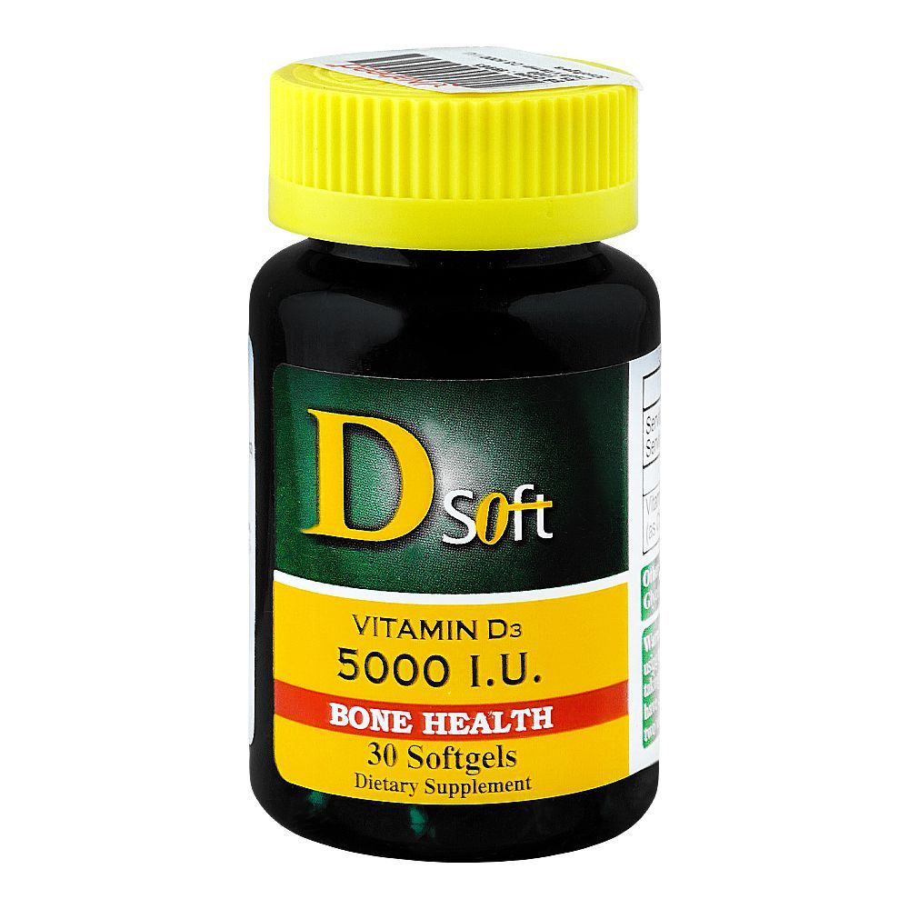 Captek Healthcare Dsoft Dietary Supplement Vitamin D3 5000 I.U, 30-Softgels Capsules
