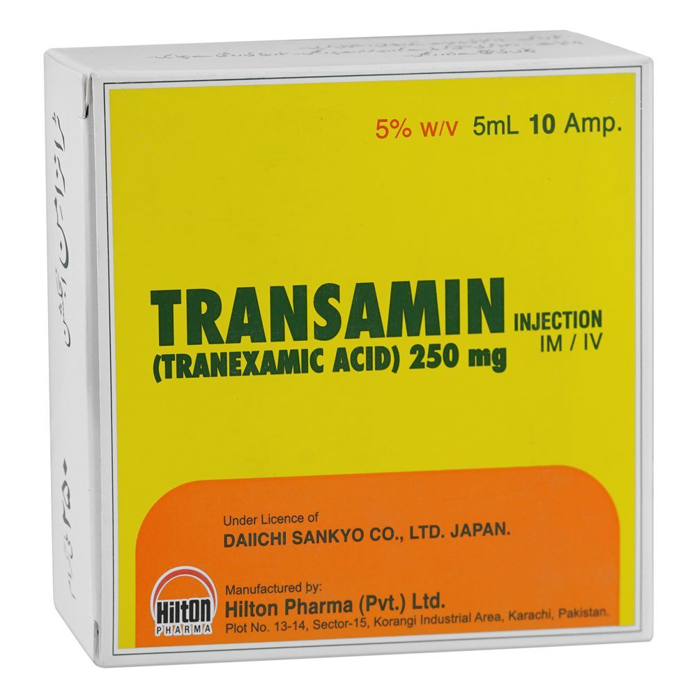 Transamin Injection 250mg 5ml, 10 Ampoules