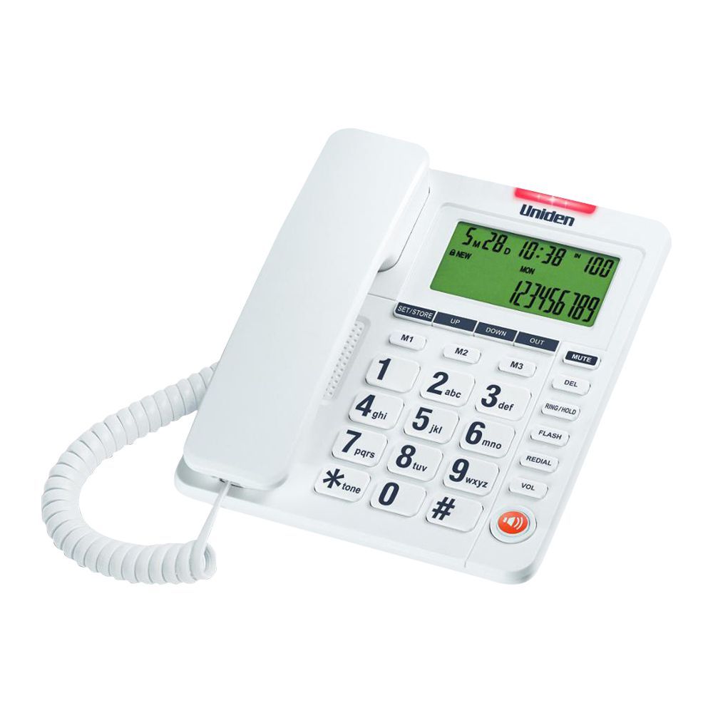 Uniden Big Display Caller ID Phone, White, AS-7408