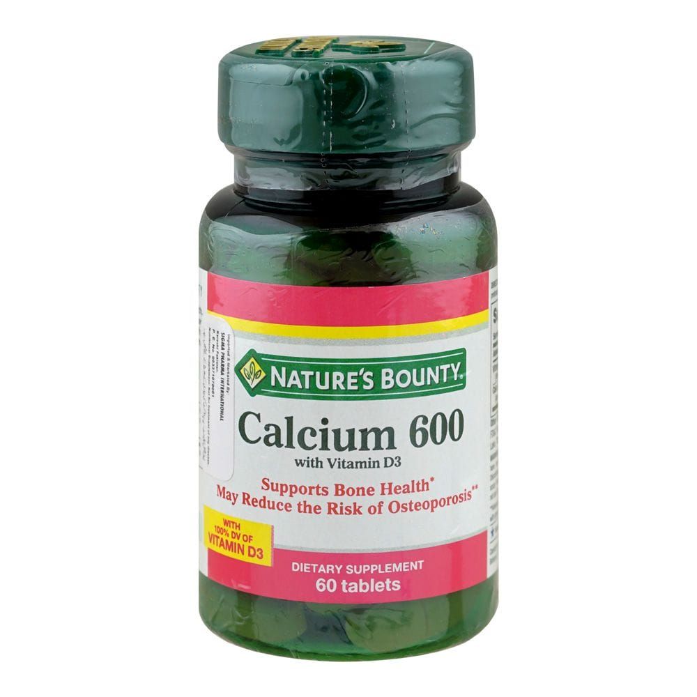 Nature's Bounty Calcium 600mg with Vitamin D3, Bone & Immune Support Supplement, 250 Tablets