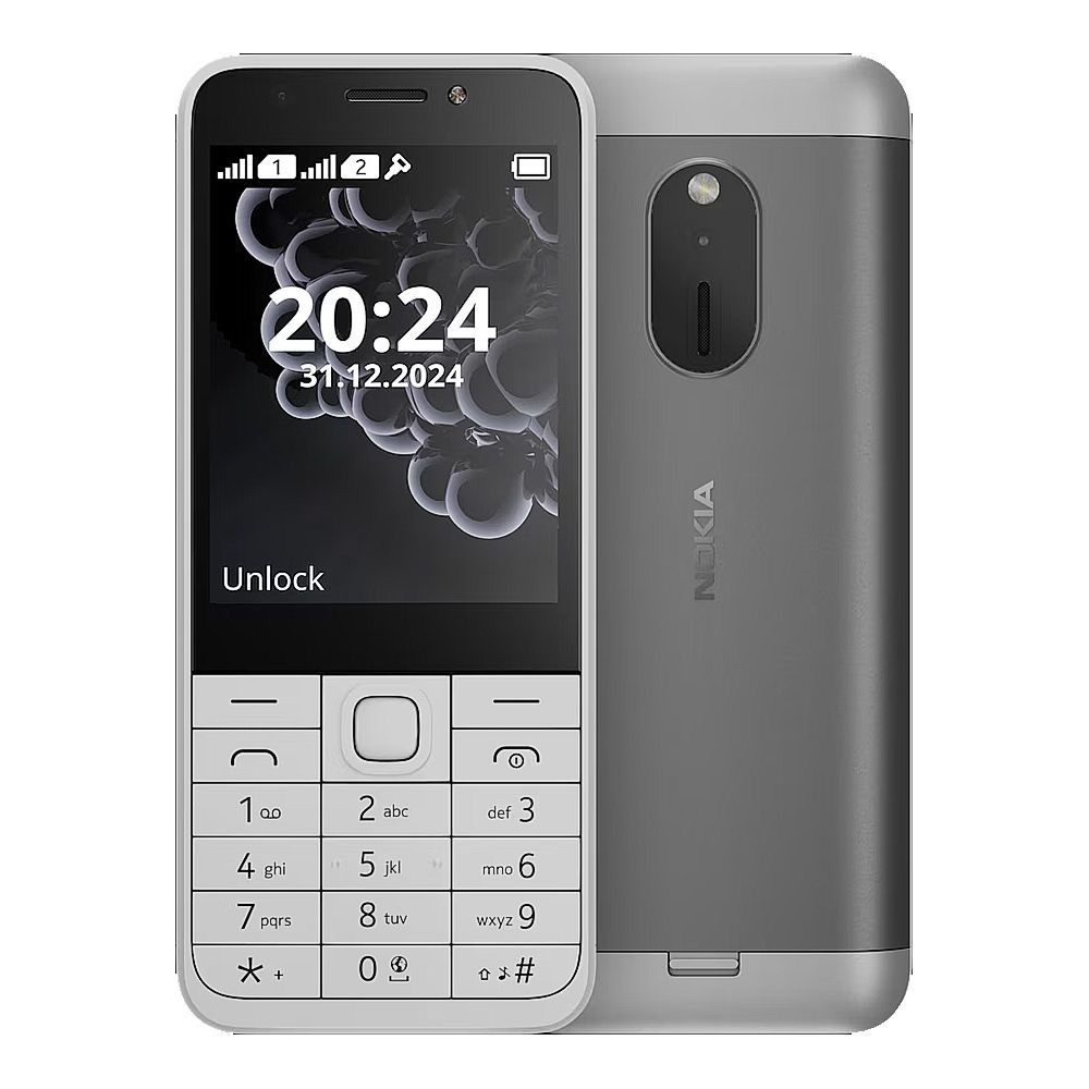 Nokia 230 TA-1609 DS, Dual SIM, White, 2.8" Screen, 1200mAh Battery, 16MB RAM, Feature Phone
