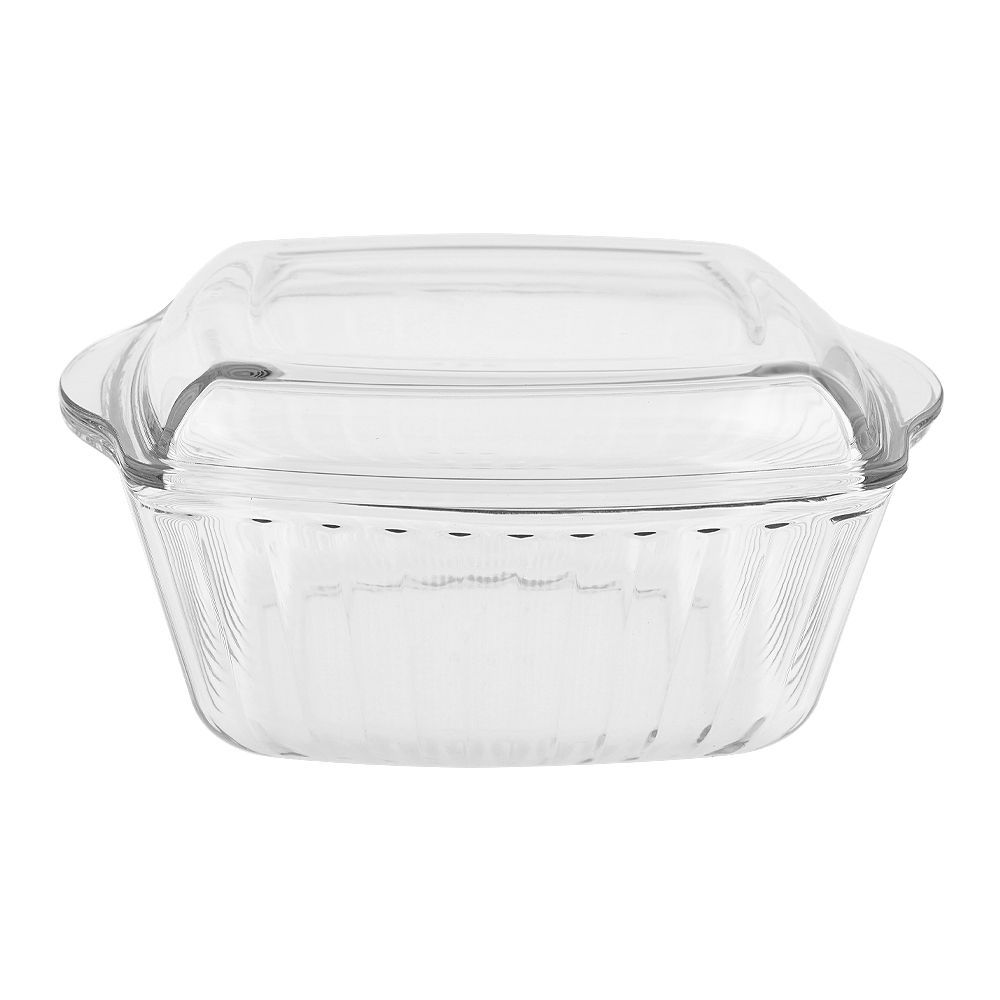 Borcam Square Glass Casserole with Lid, Elegant Serving Dish, 59049