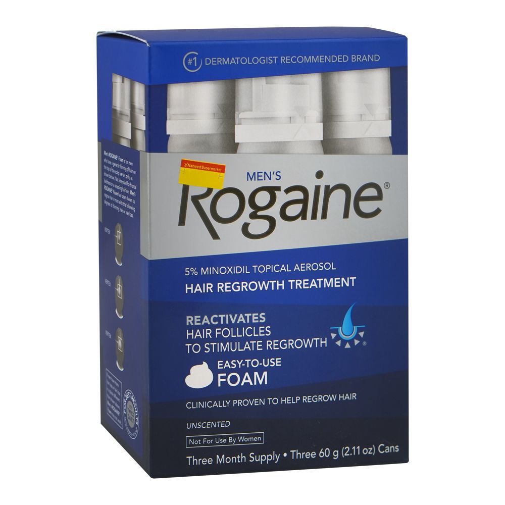 Rogaine Men's Hair Regrowth Treatment Foam, 5% Minoxidil, 3-Pack