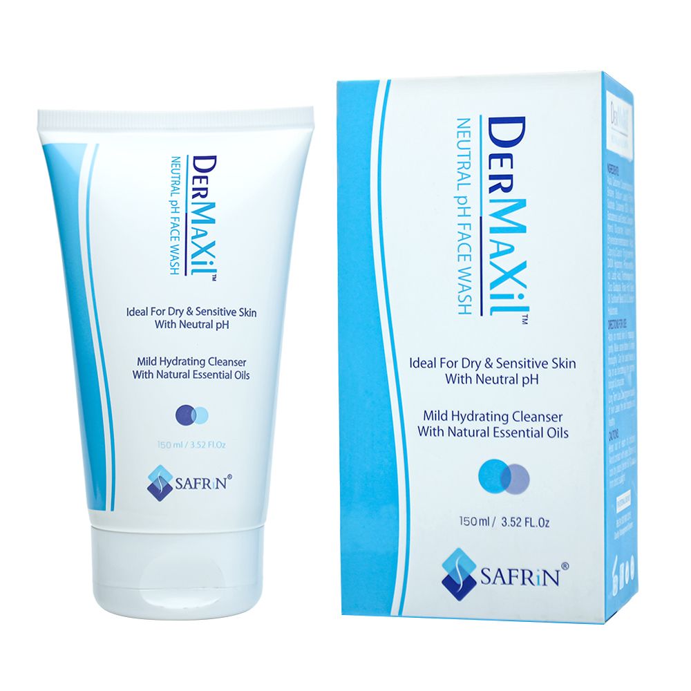 Safrin Skin Care Dermaxil Face Wash, With Neutral pH, For Dry & Sensitive Skin, 150ml