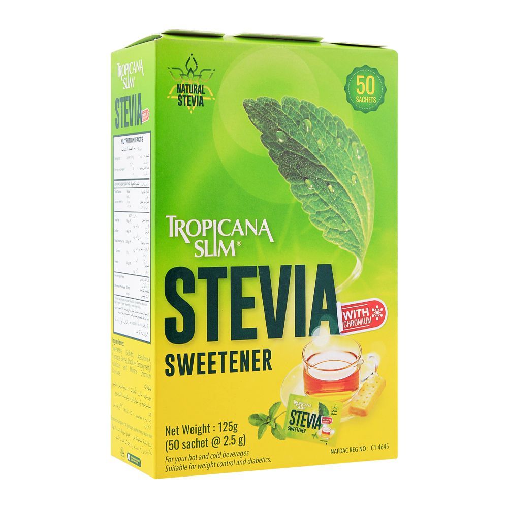 Tropicana Slim Stevia Sweetener Sachet, 50-Pack