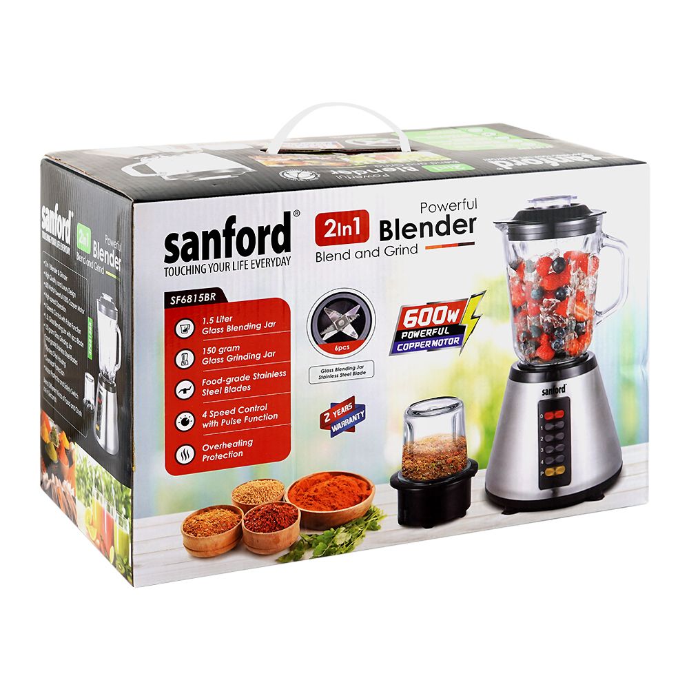 Sanford 2-In-1 Blender, 600W, 1.5 Liter, SF-6815BR