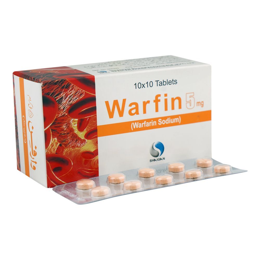 Shaigan Pharmaceuticals Warfin Tablet, 5mg, 10 X 10-Pack