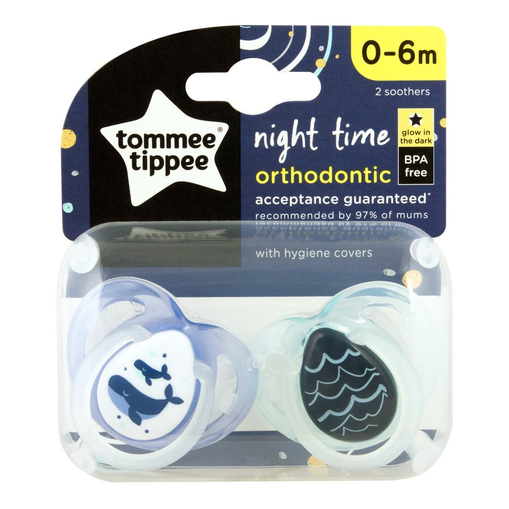 Tommee Tippee Glow-in-the-Dark Soother 2-Pack 0-6m (Blue/Cyan) - 433372/38