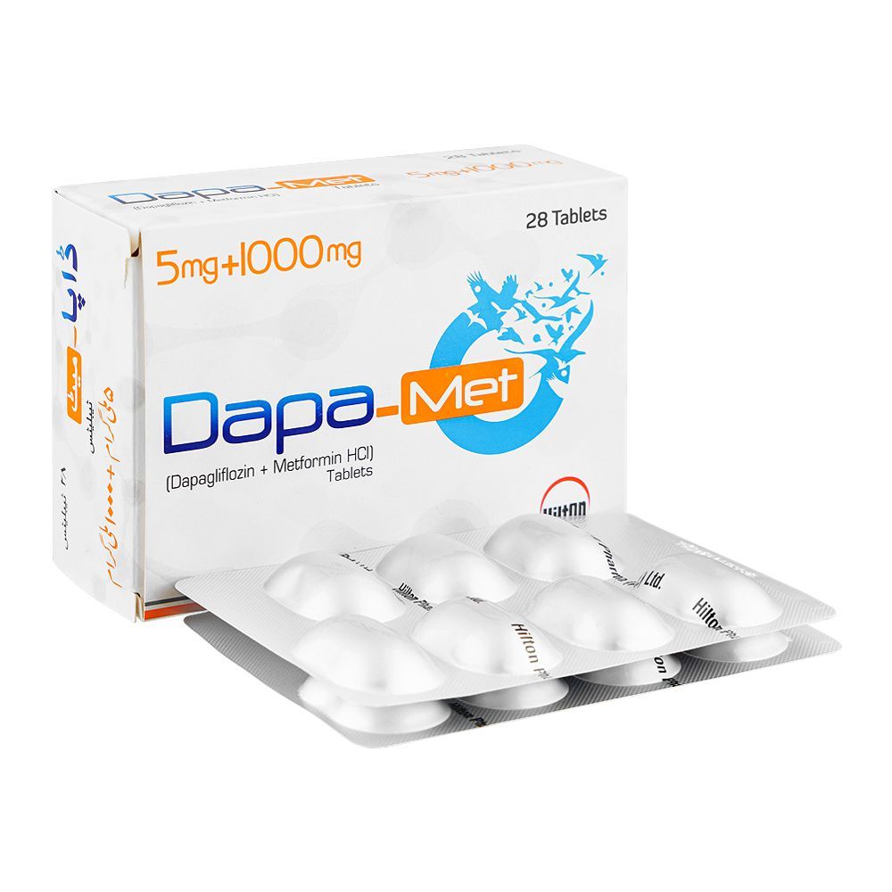 Dapa-Met Tablets 5mg+1000mg, Box (28 Tablets)