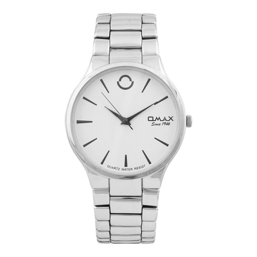 Omax Men's Chrome Round Dial & Bracelet Analog Watch, ODC005I043