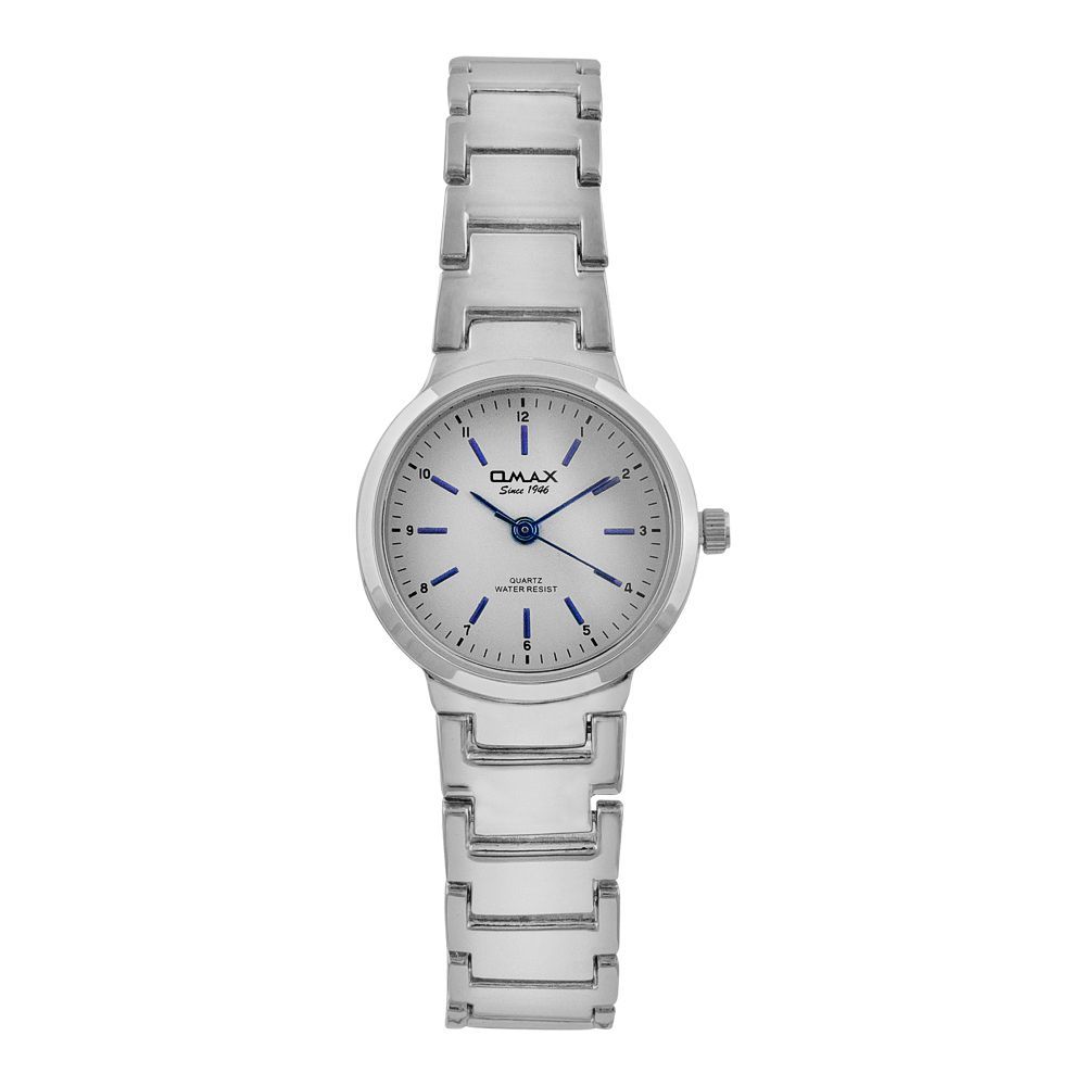 Omax Women's Chrome Round Dial With Bracelet Analog Watch, HBC268P007