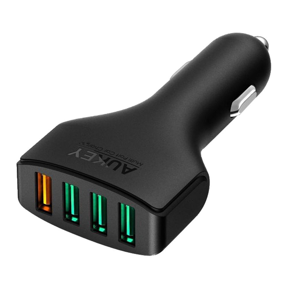 Aukey 4-Port Car USB Charger, Black, CC-T9