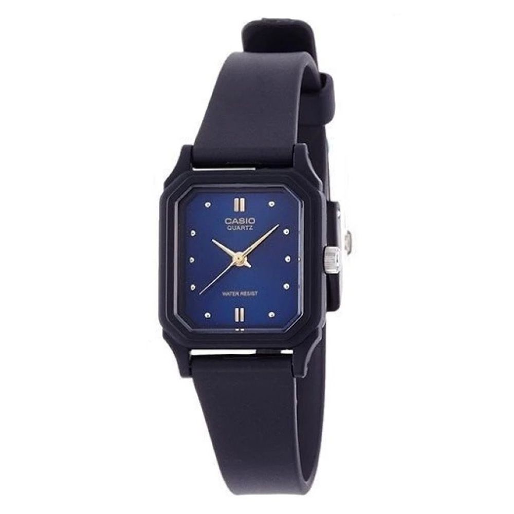 Casio Women's Black Resin Strap Analog Watch, Blue Dial, LQ-142E-2ADF