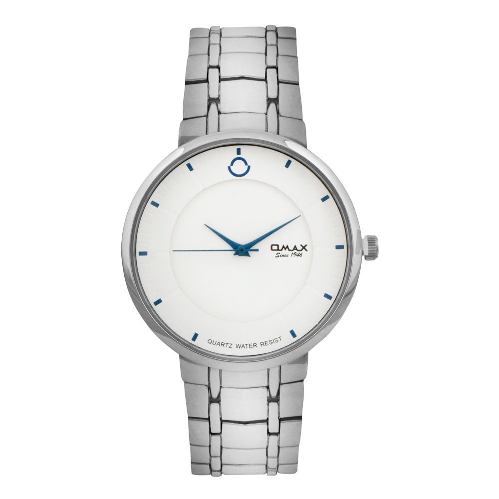 Omax Men's Chrome Round Dial With Bracelet Analog Watch, ODC001I053