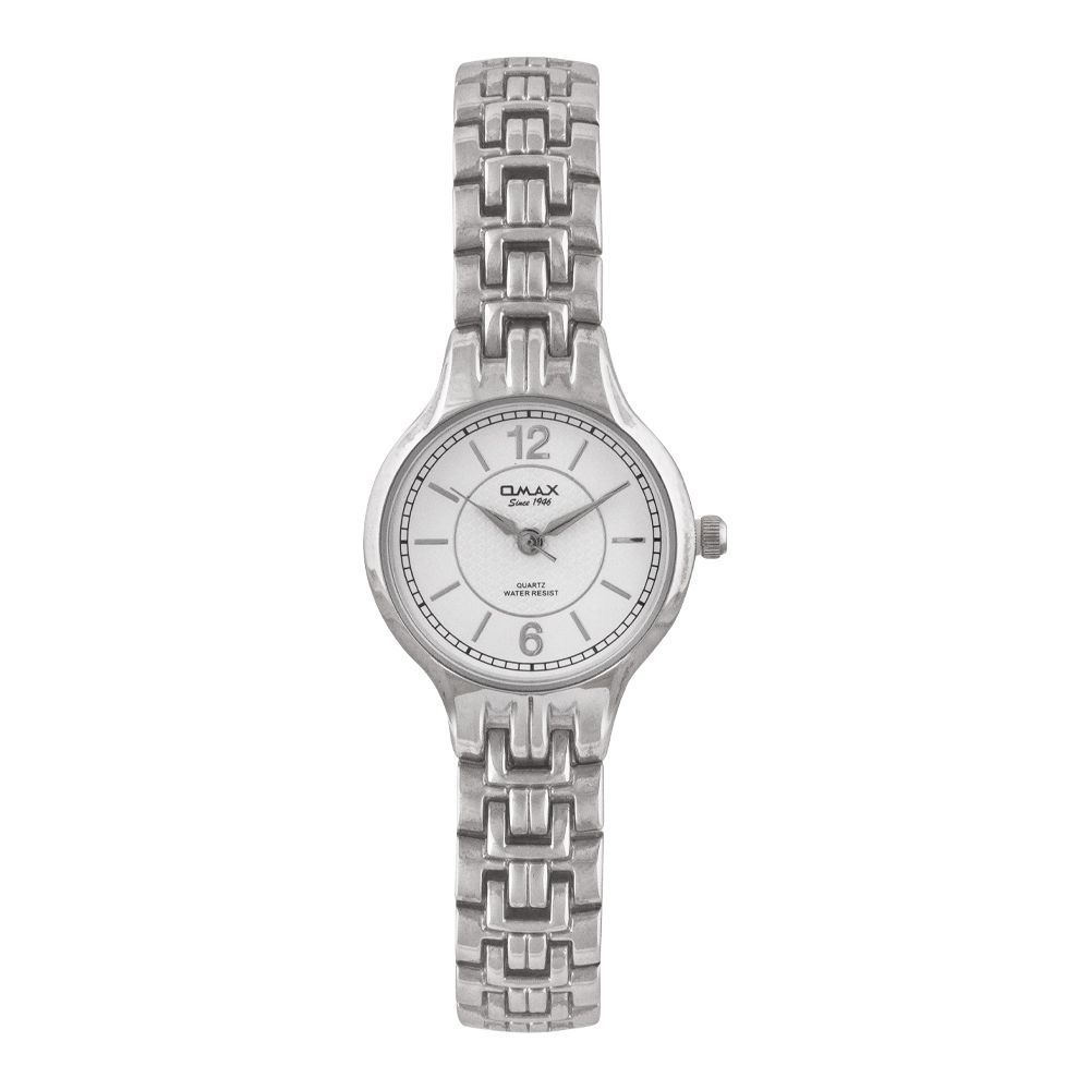 Omax Women's Chrome Round Dial & Bracelet Analog Watch, HBJ976PH03