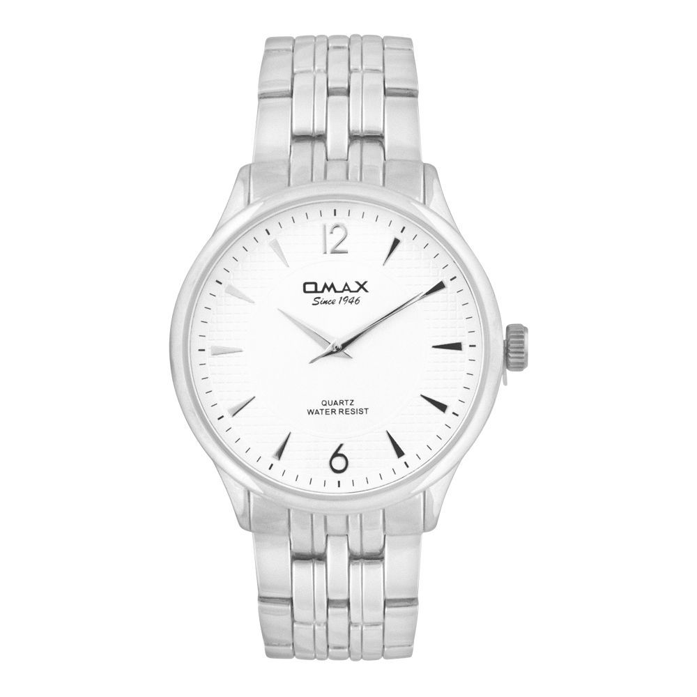 Omax Men's Chrome Round Dial & Bracelet Analog Watch, HSA009P008