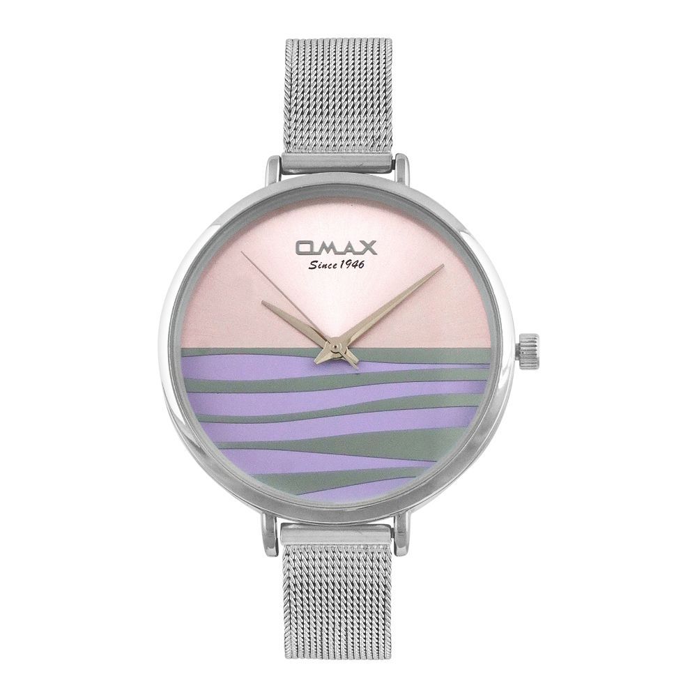 Omax Women's Chrome Round Dial With Bracelet Analog Watch, PMM06P76I