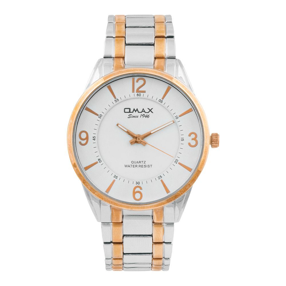 Omax Men's Two Tone Dial & Bracelet Analog Watch, CGH009N003